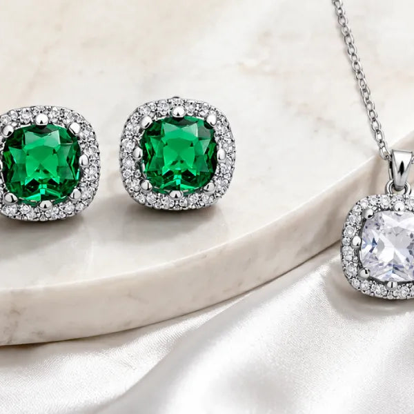 CZ Necklace and Earrings Set
