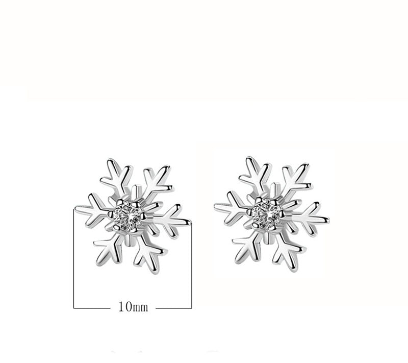 Snowflake Cubic Zirconia Stud Earrings