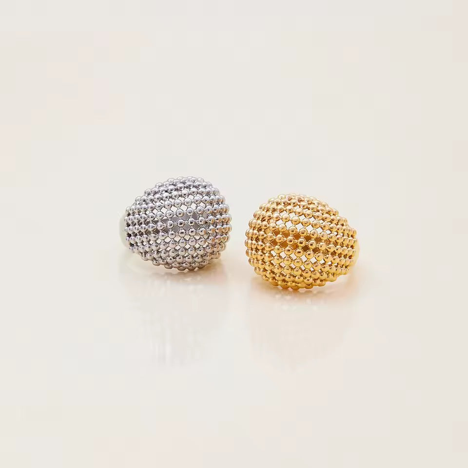 Mesh Dome Ring in Gold Vermeil