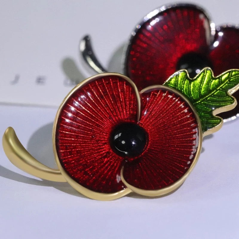 Red Poppy Brooch