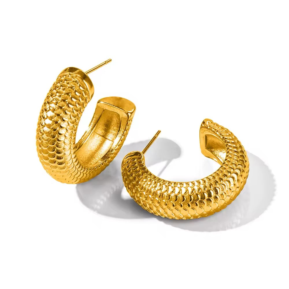 Textured Bold Hoop Earrings