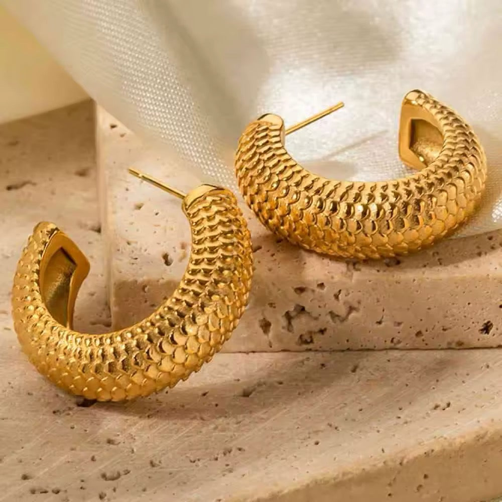 Textured Bold Hoop Earrings