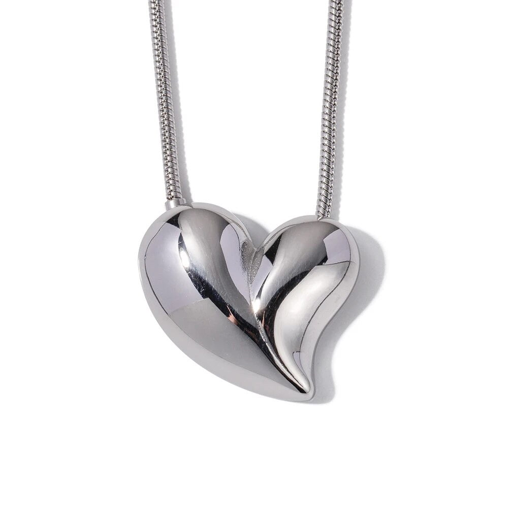 Chunky Puffed Heart Necklace