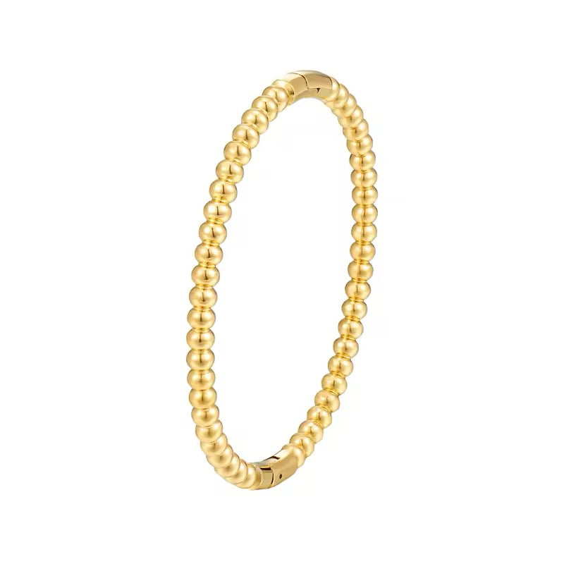 Beaded Bangle in 14K Gold