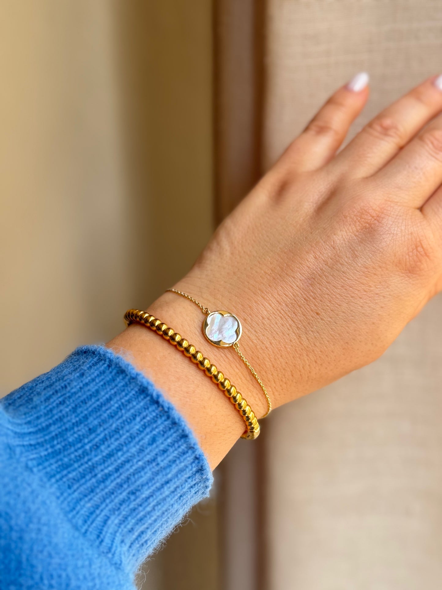 Beaded Bangle in 14K Gold