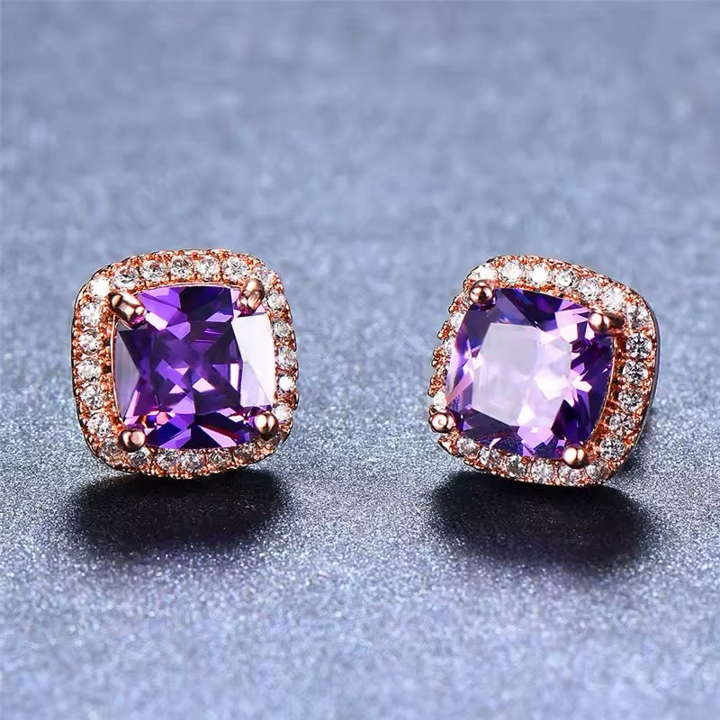 Amethyst Stud Earrings