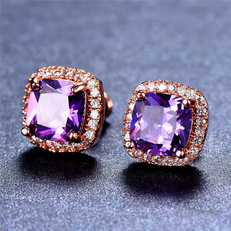 Amethyst Stud Earrings