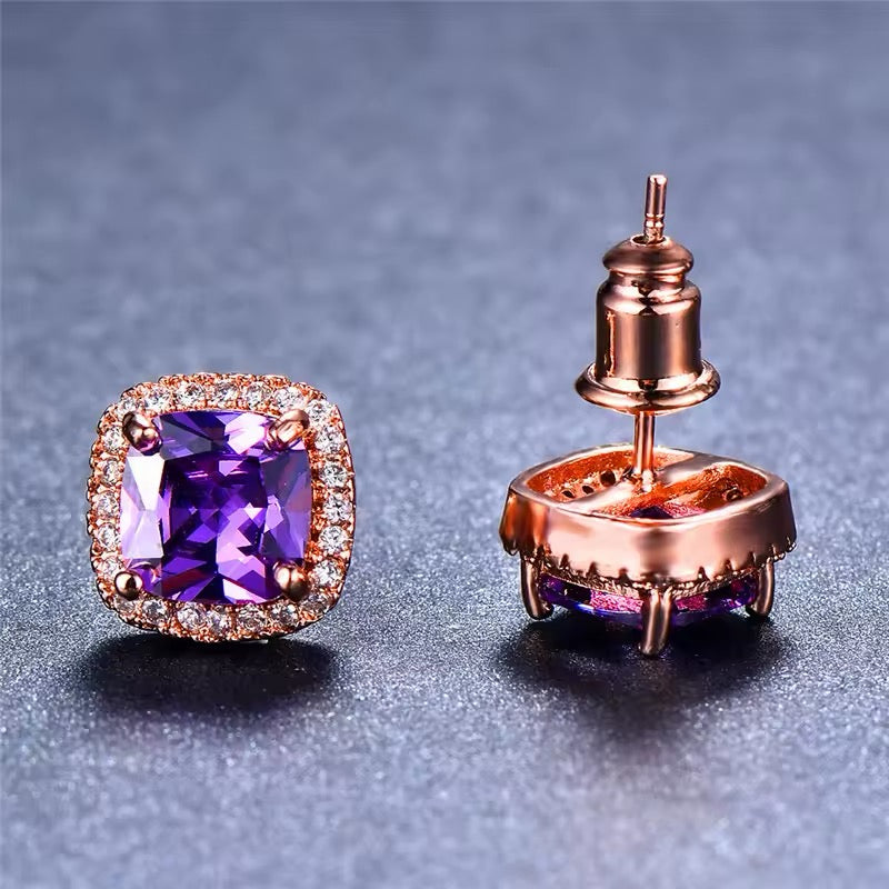 Amethyst Stud Earrings