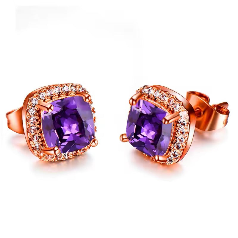 Amethyst Stud Earrings