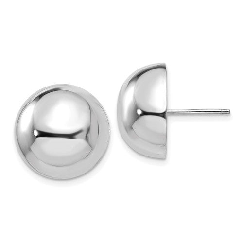 Button Dome Stud Earrings in Silver