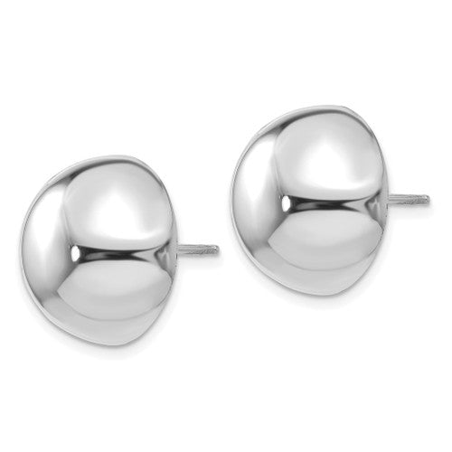 Button Dome Stud Earrings in Silver