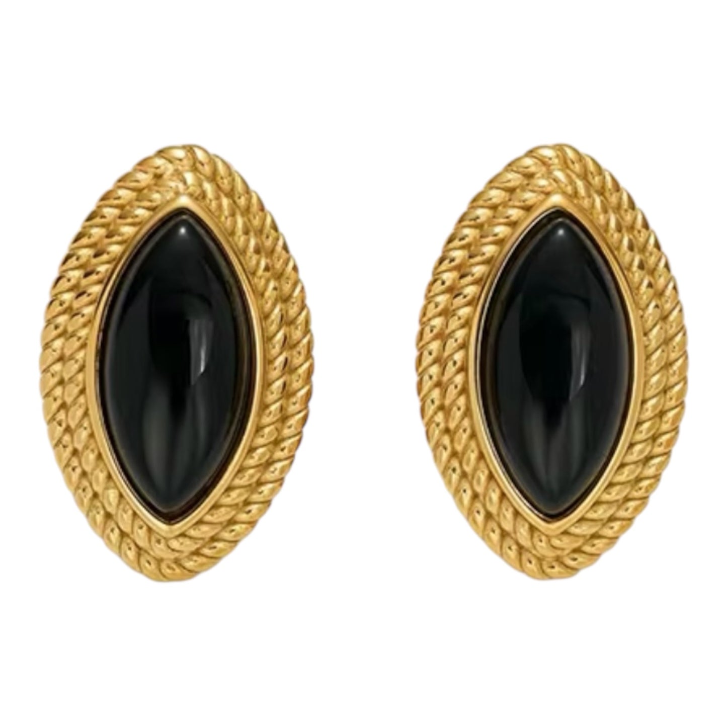 Black Onyx Stud Earrings