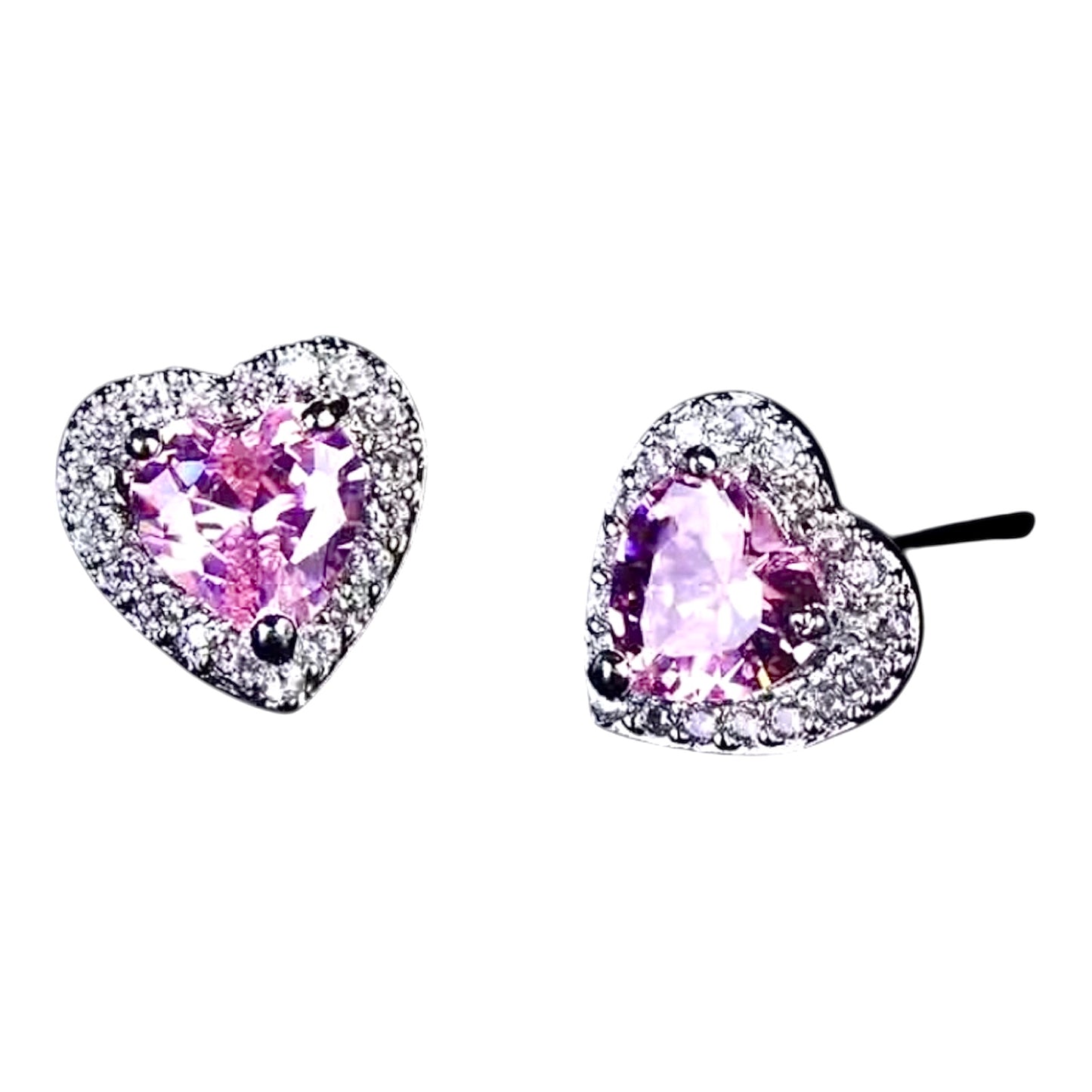 Pink Heart Stud Earrings
