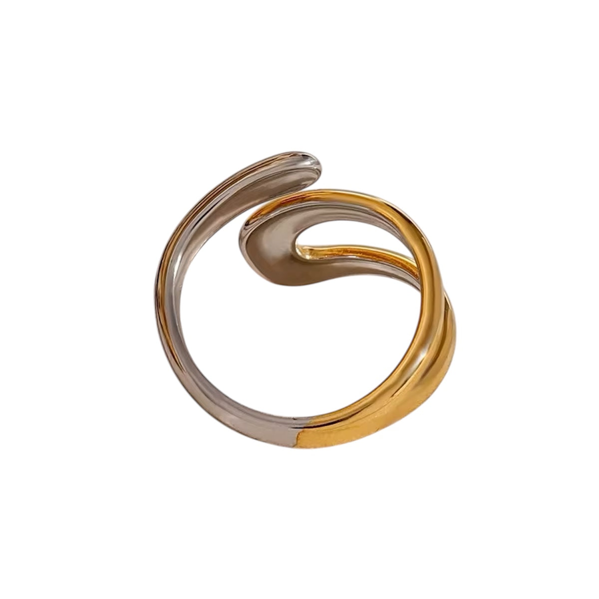 Two-Tone Sculptured Open Ring