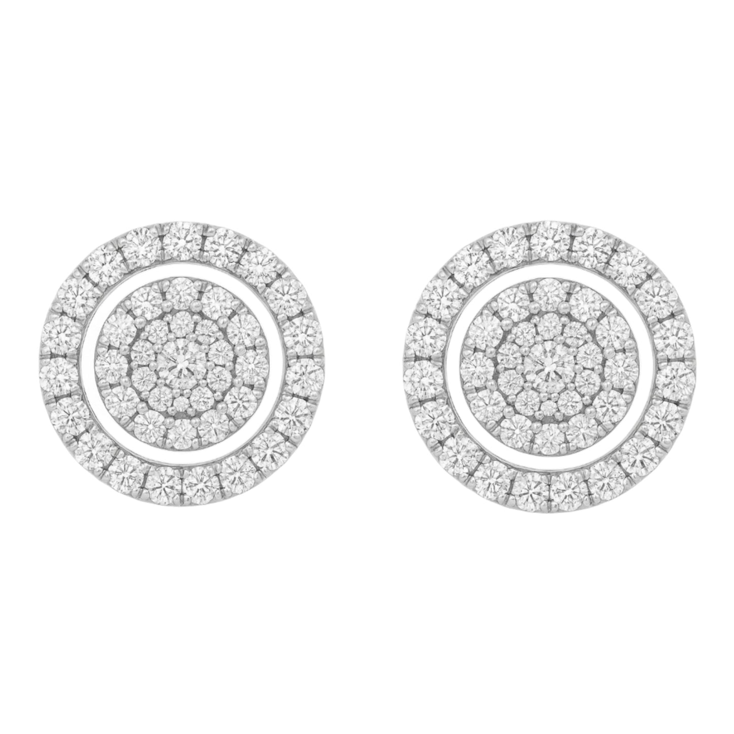 Double Halo Cubic Zirconia Stud Earrings