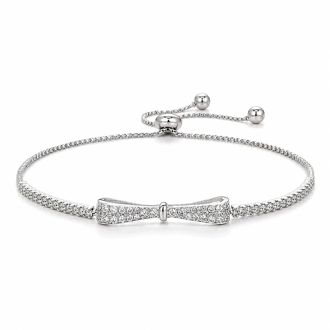 Zard Jewelry Bow Bolo Bracelet in CZ Accent