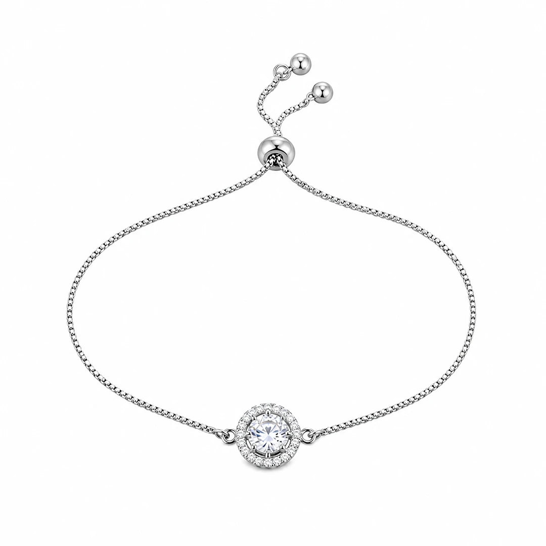 Zard Jewelry Cubic Zirconia Halo Charm Bracelet