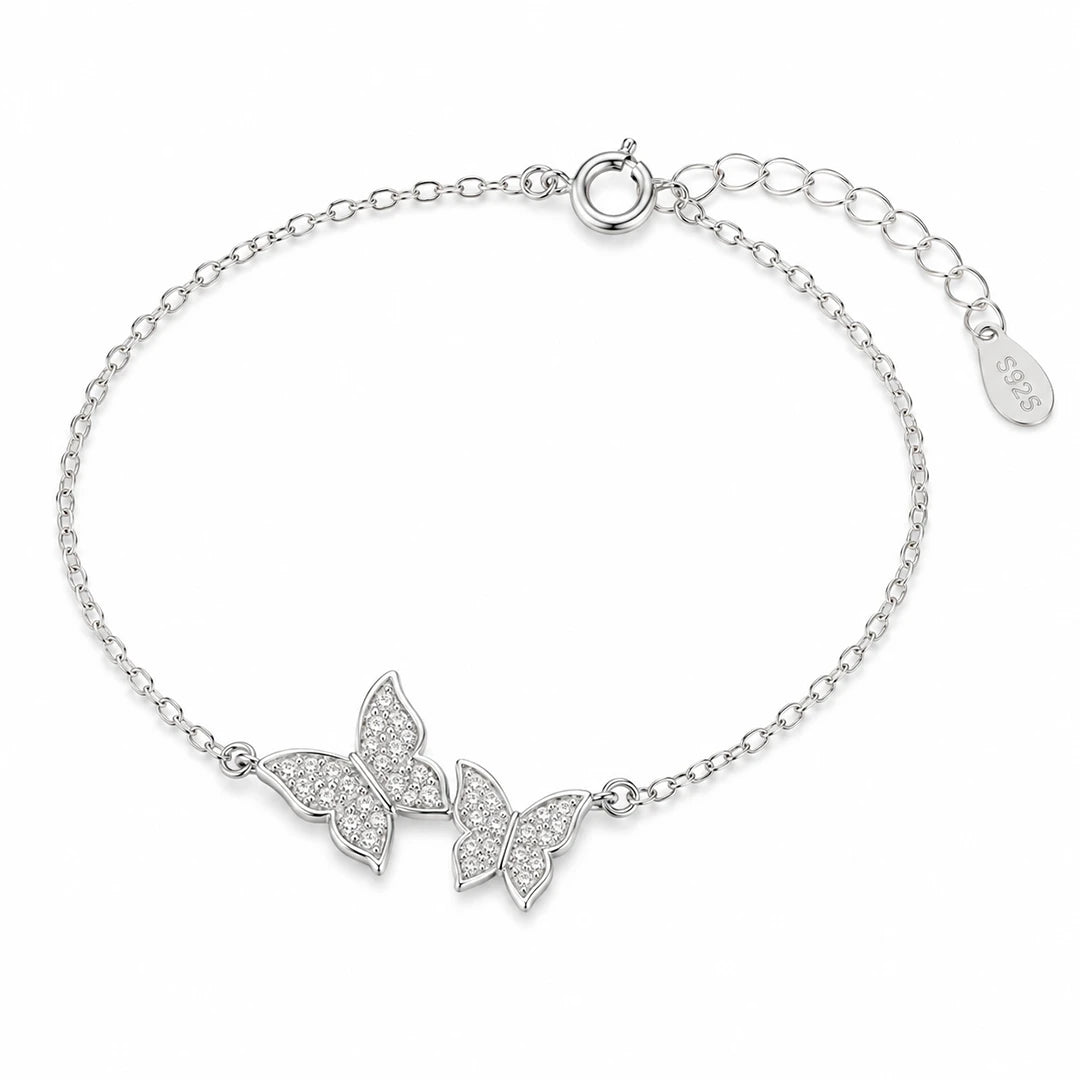Zard Jewelry Double Butterfly Link Chain Bracelet