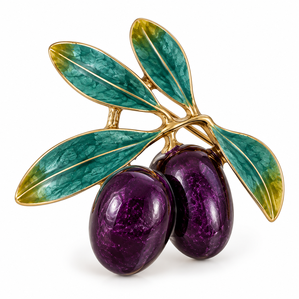 Zard Jewelry Purple Olive Branch Brooch