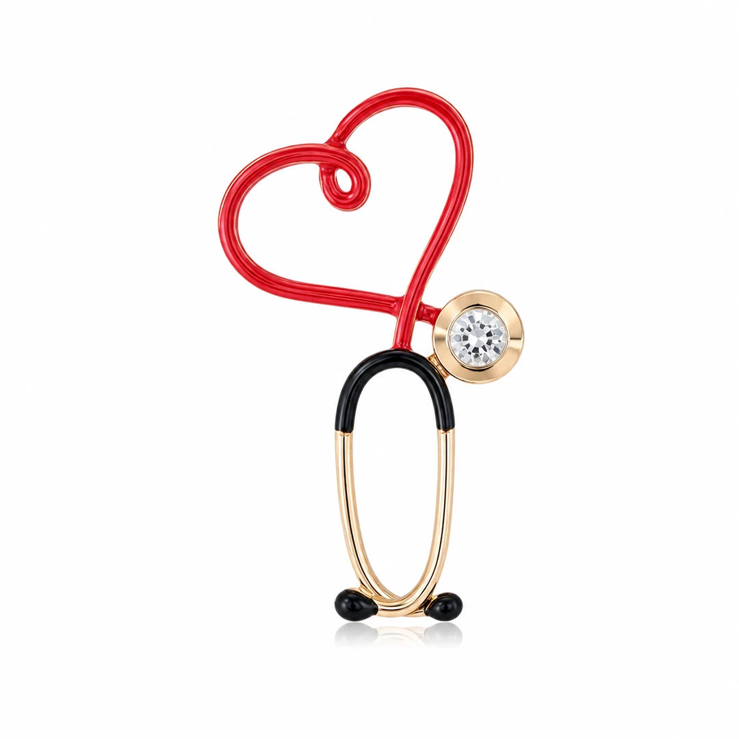 Zard Jewelry Stethoscope Heart Enamel Pin Brooch