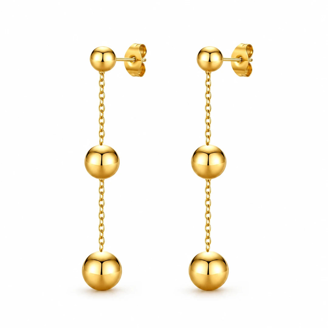 Zard Jewelry Ball Chain Drop Earrings In Gold