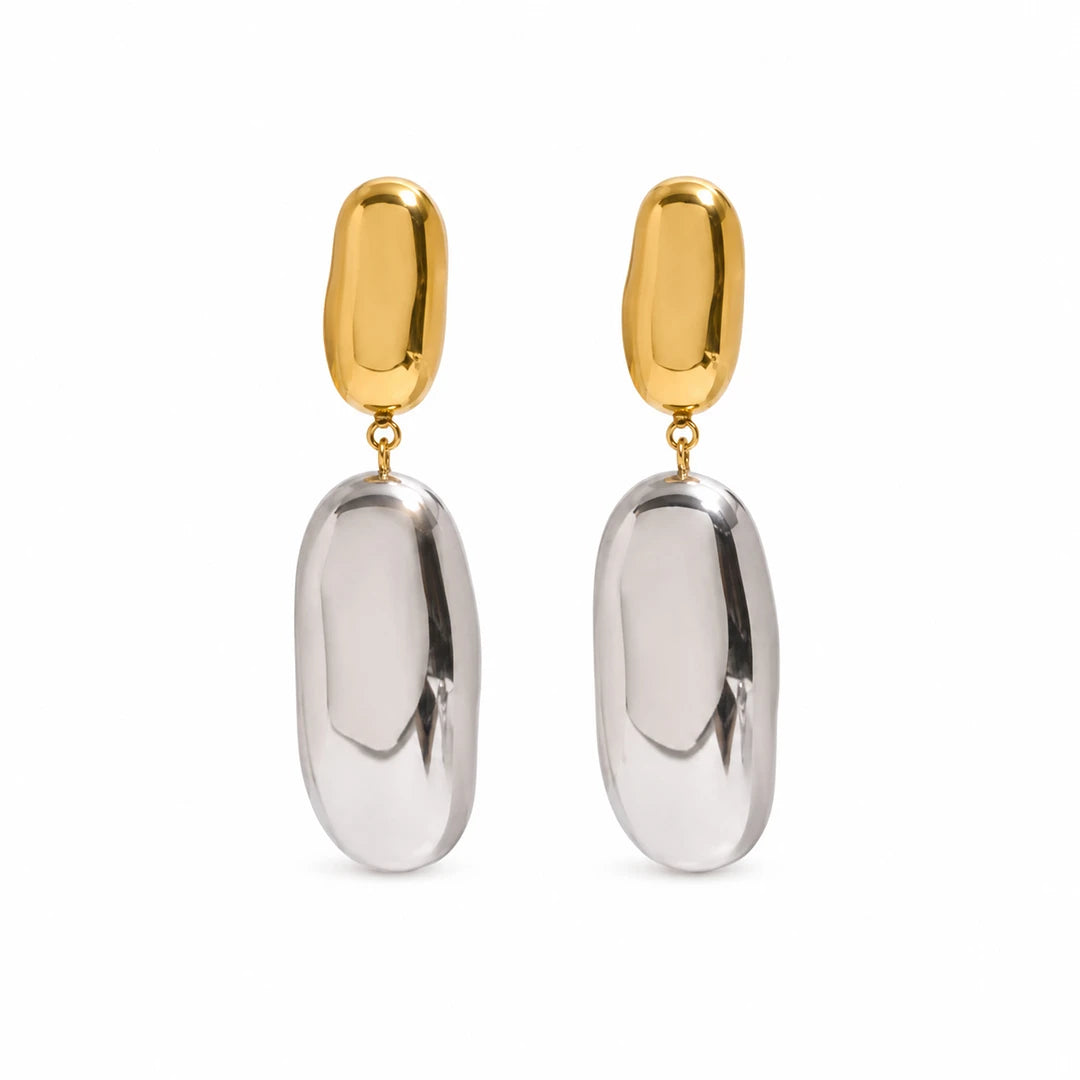 Zard Jewelry Gold Silver Organic Drop Earrings
