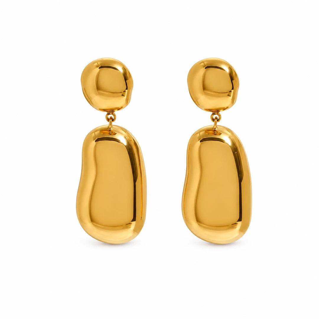 Zard Jewelry Sculptured Drop Earrings in 14k Gold Plate