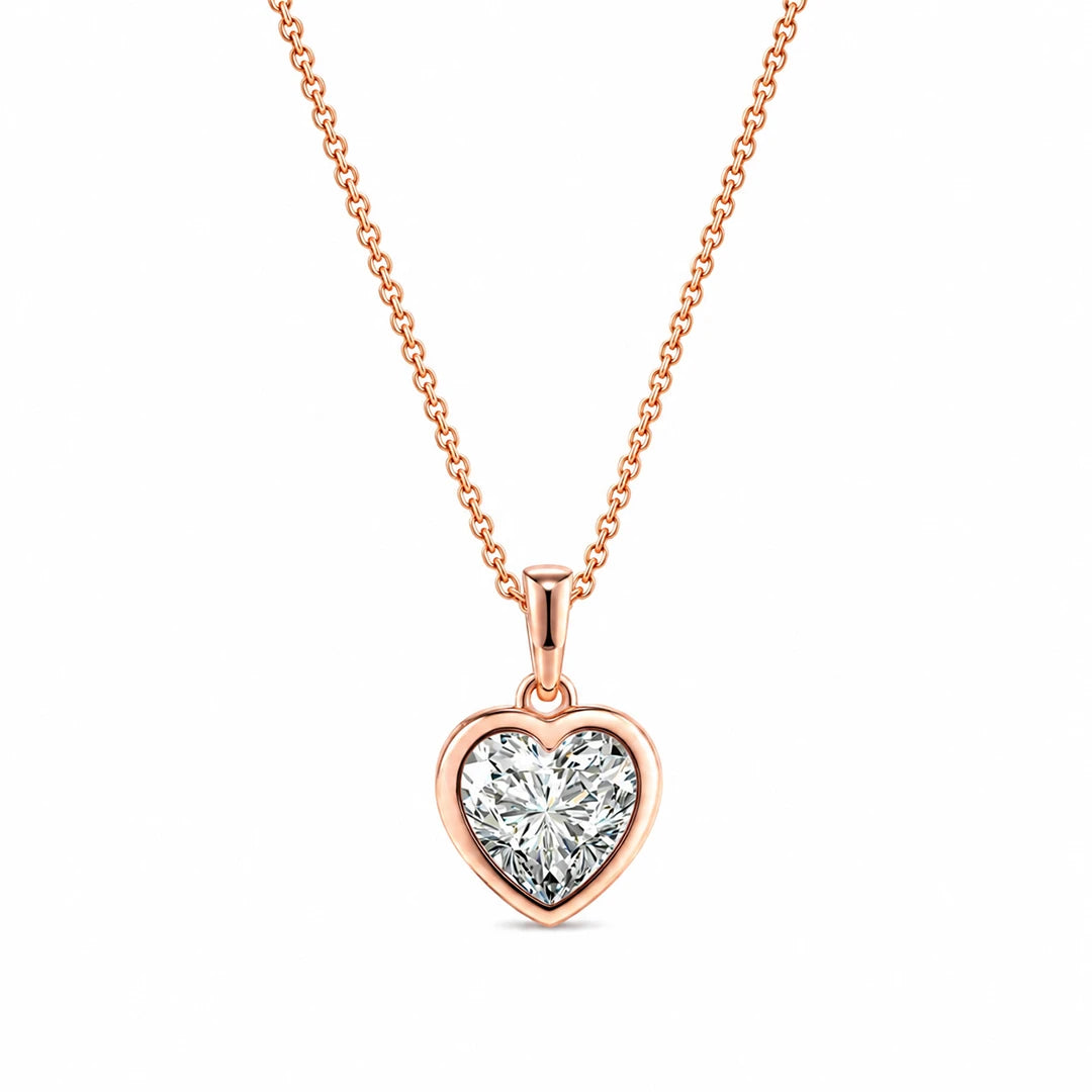Zard Jewelry Heart Cubic Zirconia Solitary Necklace