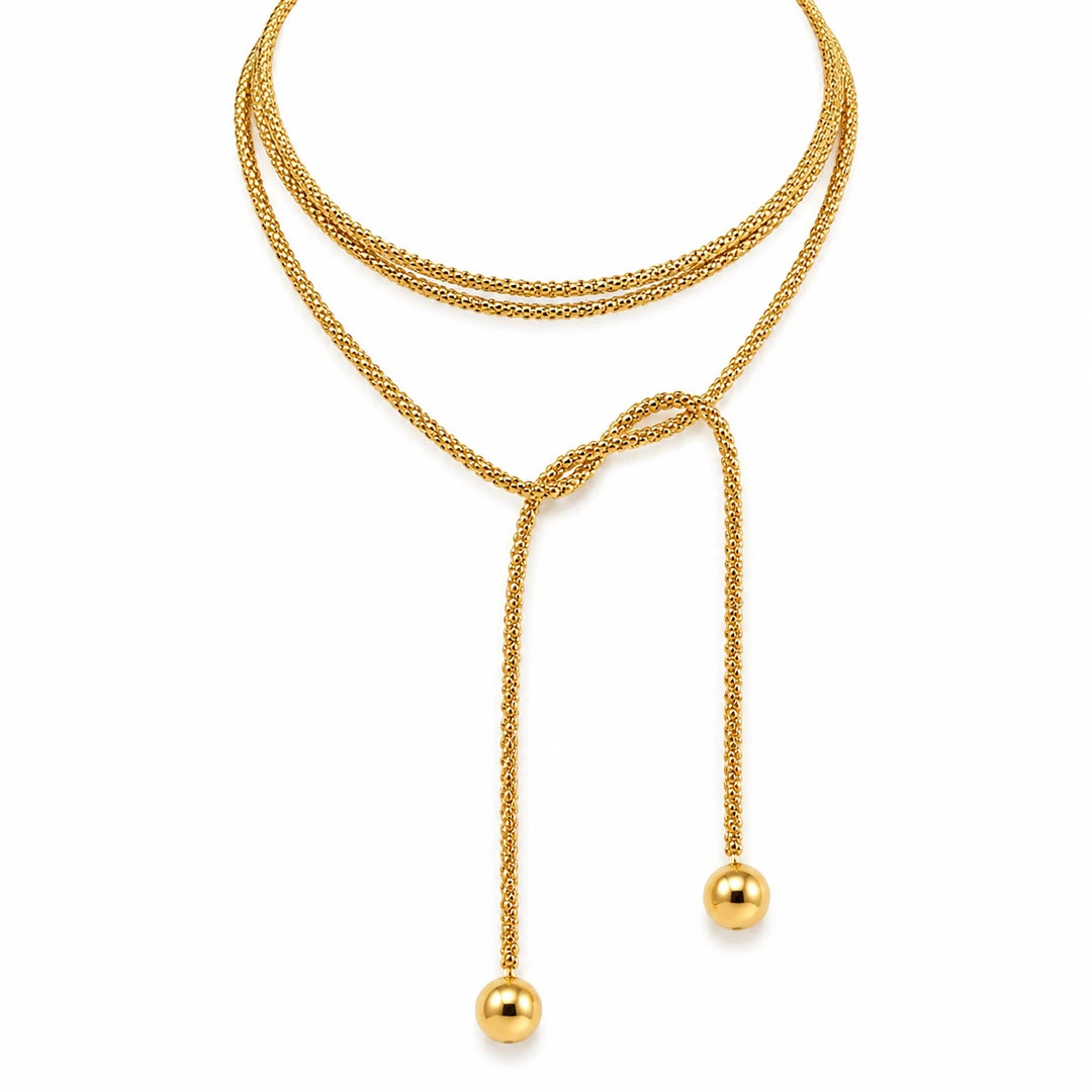 Zard Jewelry Minimalist Mesh Gold Wrap Necklace