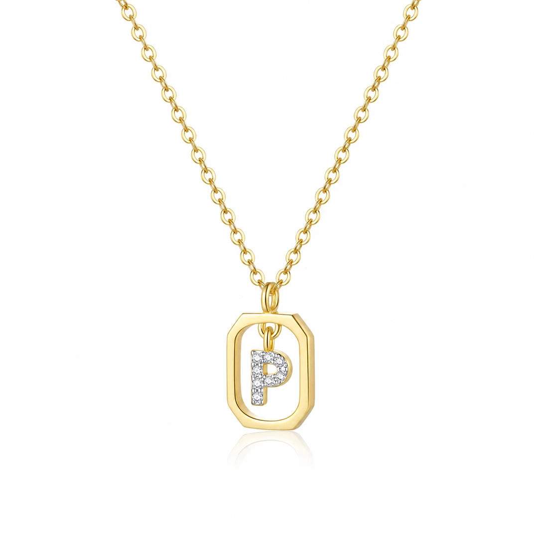 Personalized Initial Pendant Necklace, initial letter option 4