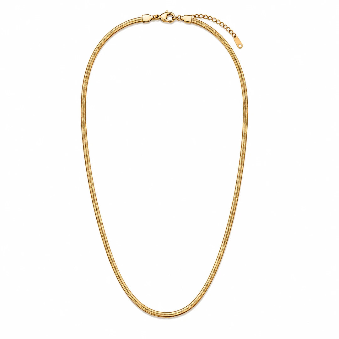 Snake Chain Necklace in 14K Gold Plated 2mm