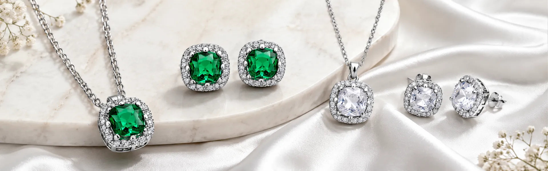 CZ Necklace and Earrings Set