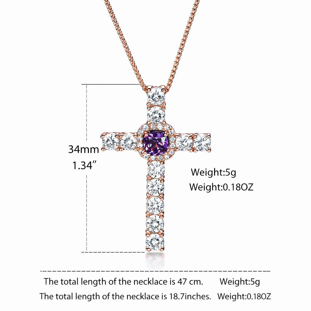 Purple Cross Necklace