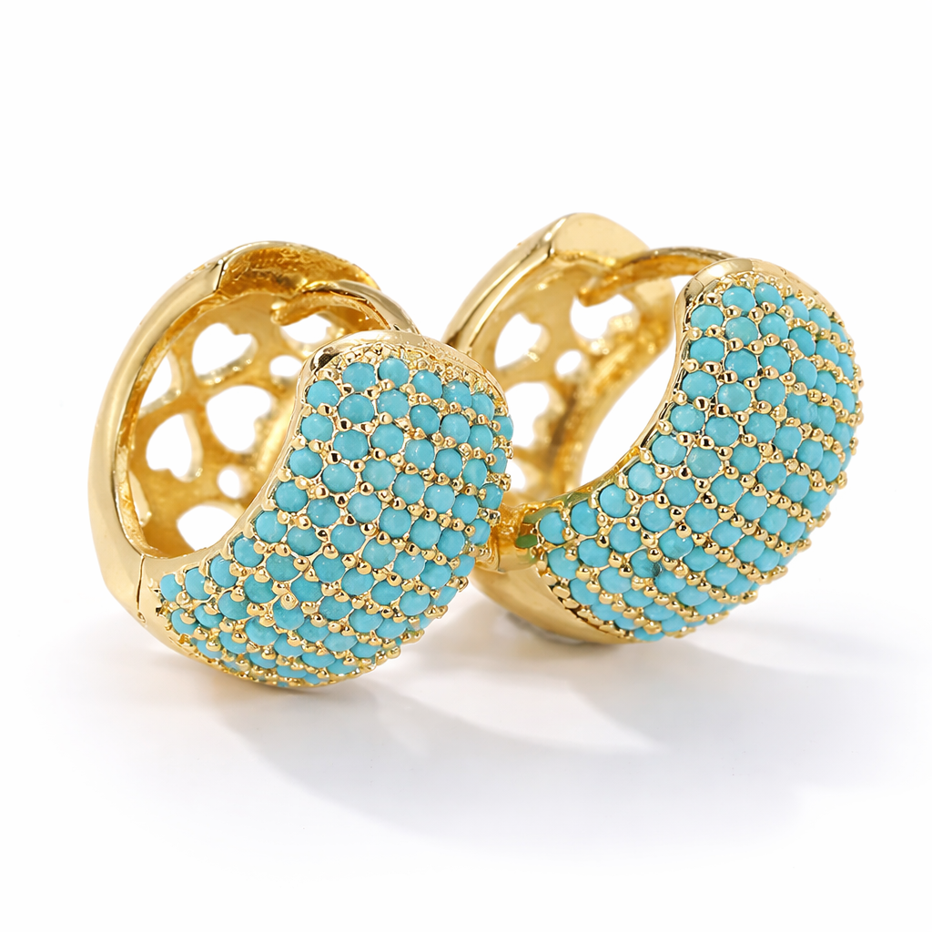 Turquoise Huggie Hoop Earrings