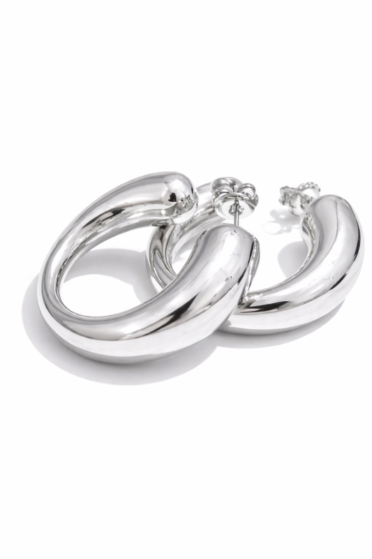 Chunky Irregular Tube Hoop Earrings