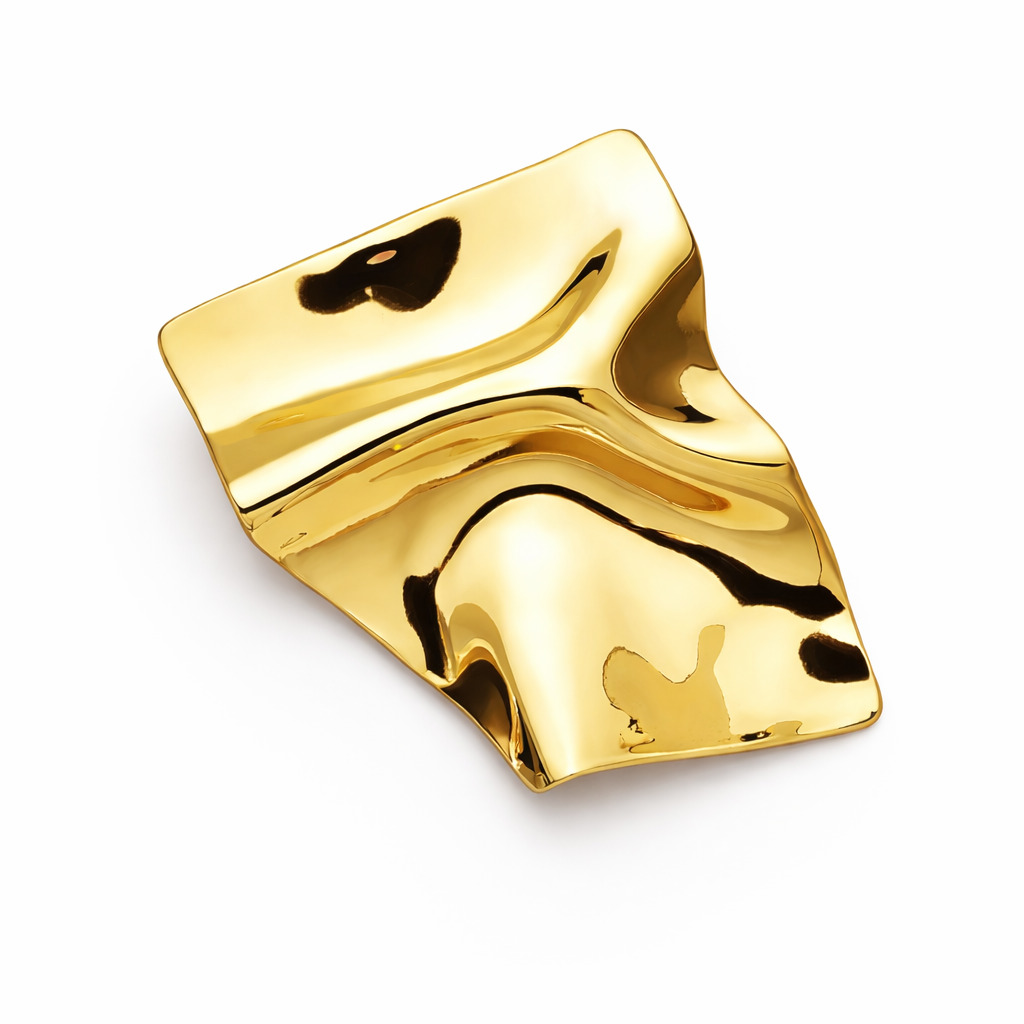 Sculptural Abstract Metal Brooch