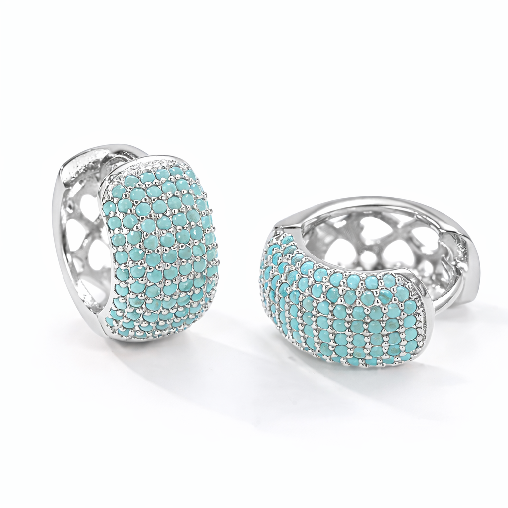 Turquoise Huggie Hoop Earrings