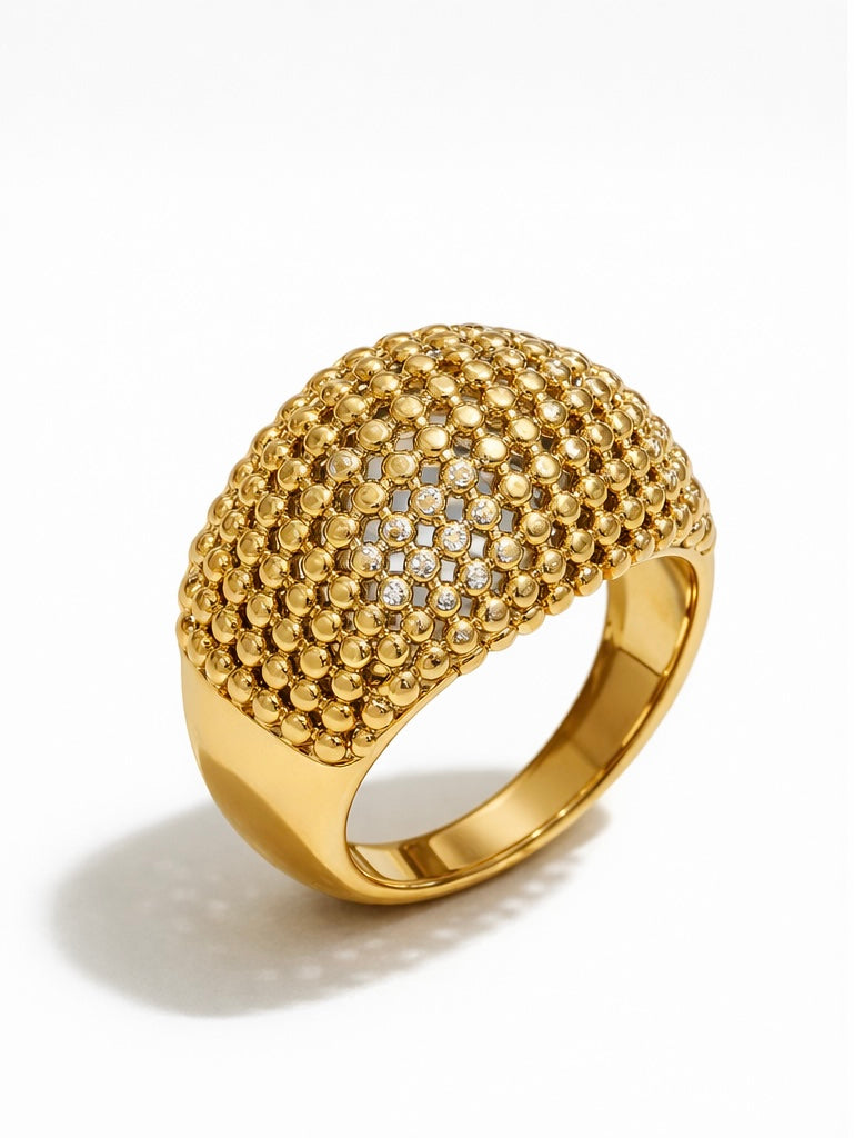 Mesh Dome Ring in Gold Vermeil