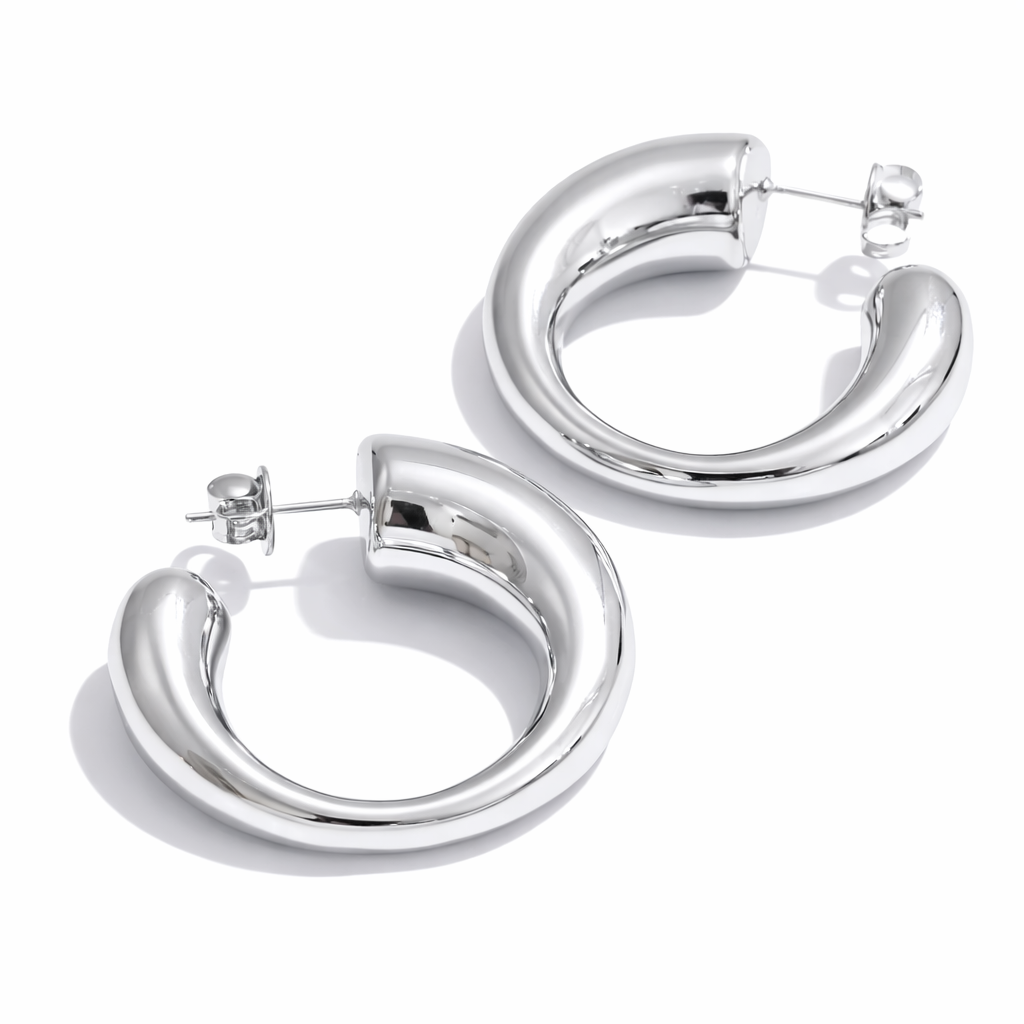 Chunky Irregular Tube Hoop Earrings