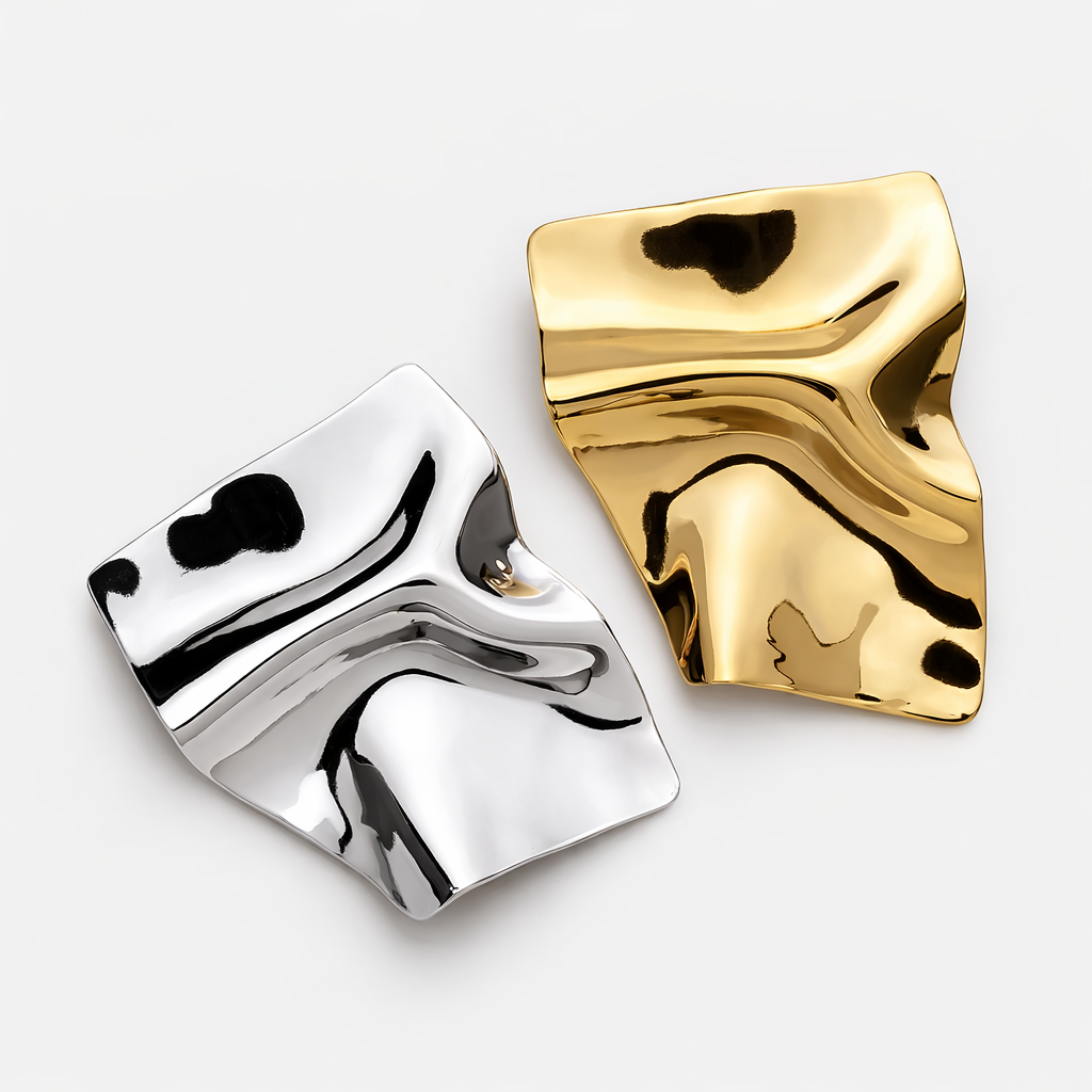 Sculptural Abstract Metal Brooch