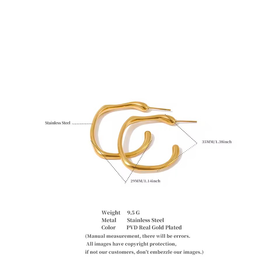 Irregular Wave Hoop Earrings