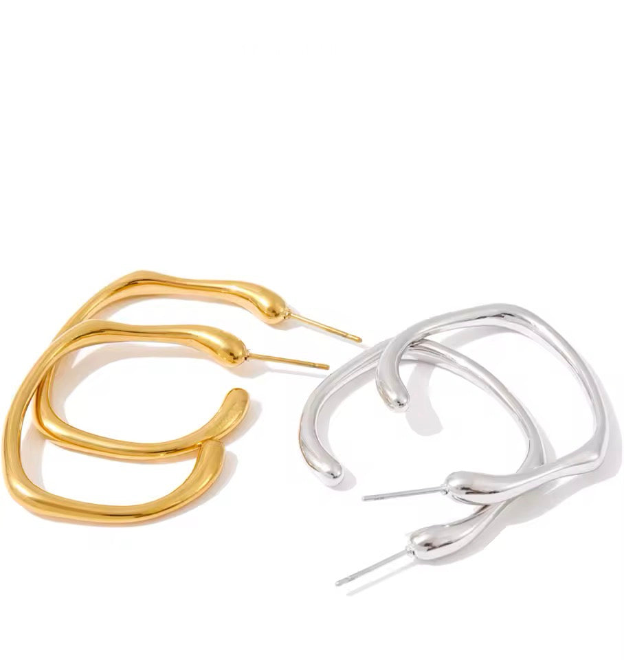 Irregular Wave Hoop Earrings