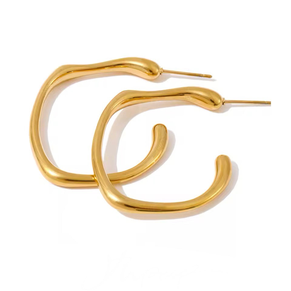 Irregular Wave Hoop Earrings