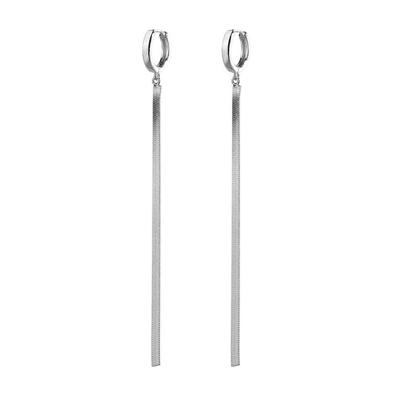 Vermeil Gold Huggie Chain-Drop Earrings