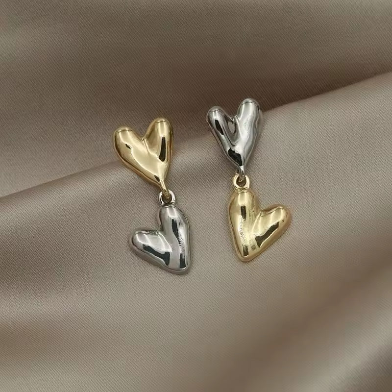 Puffy Heart Dangle Earrings
