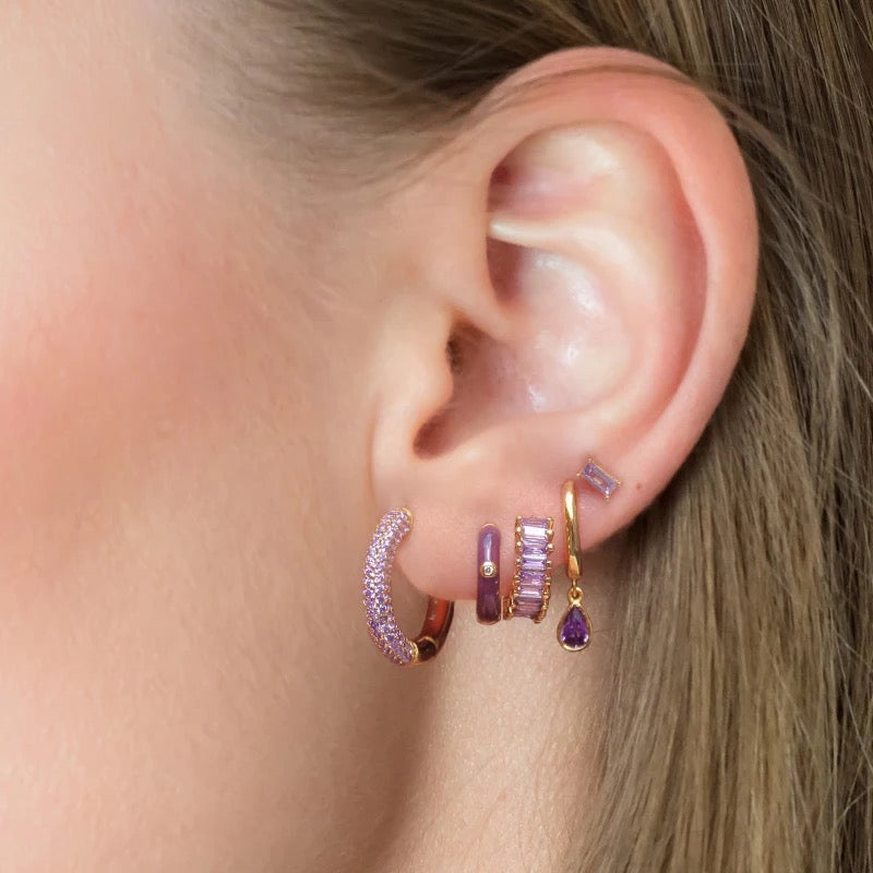 Huggie Hoop Stacked Earrings