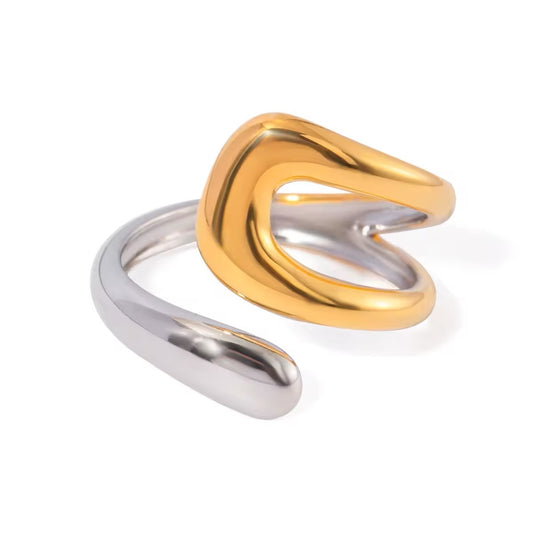 Two-Tone Sculptured Open Ring