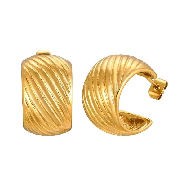 Ribbed Hoop Earrings