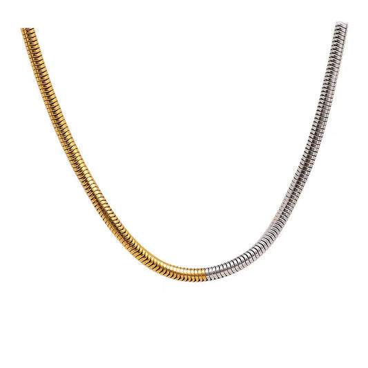 18K Gold and Silver Snake Chain Necklace