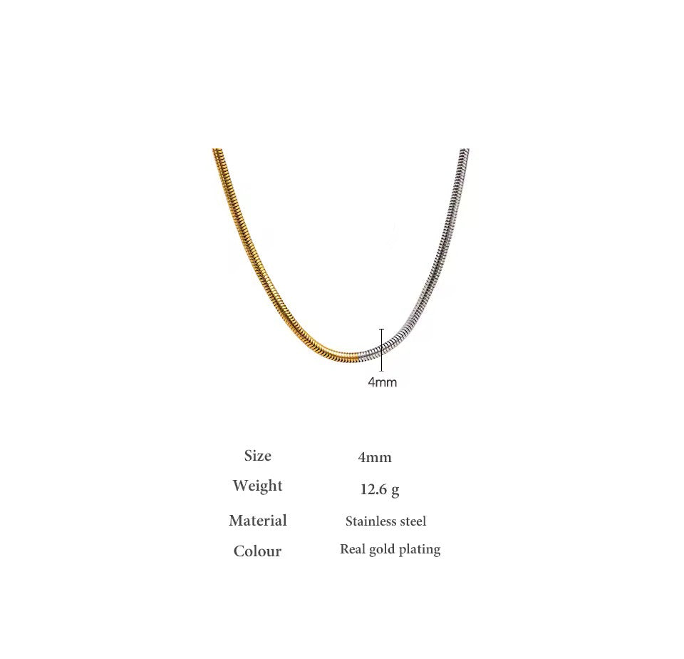 18K Gold and Silver Snake Chain Necklace